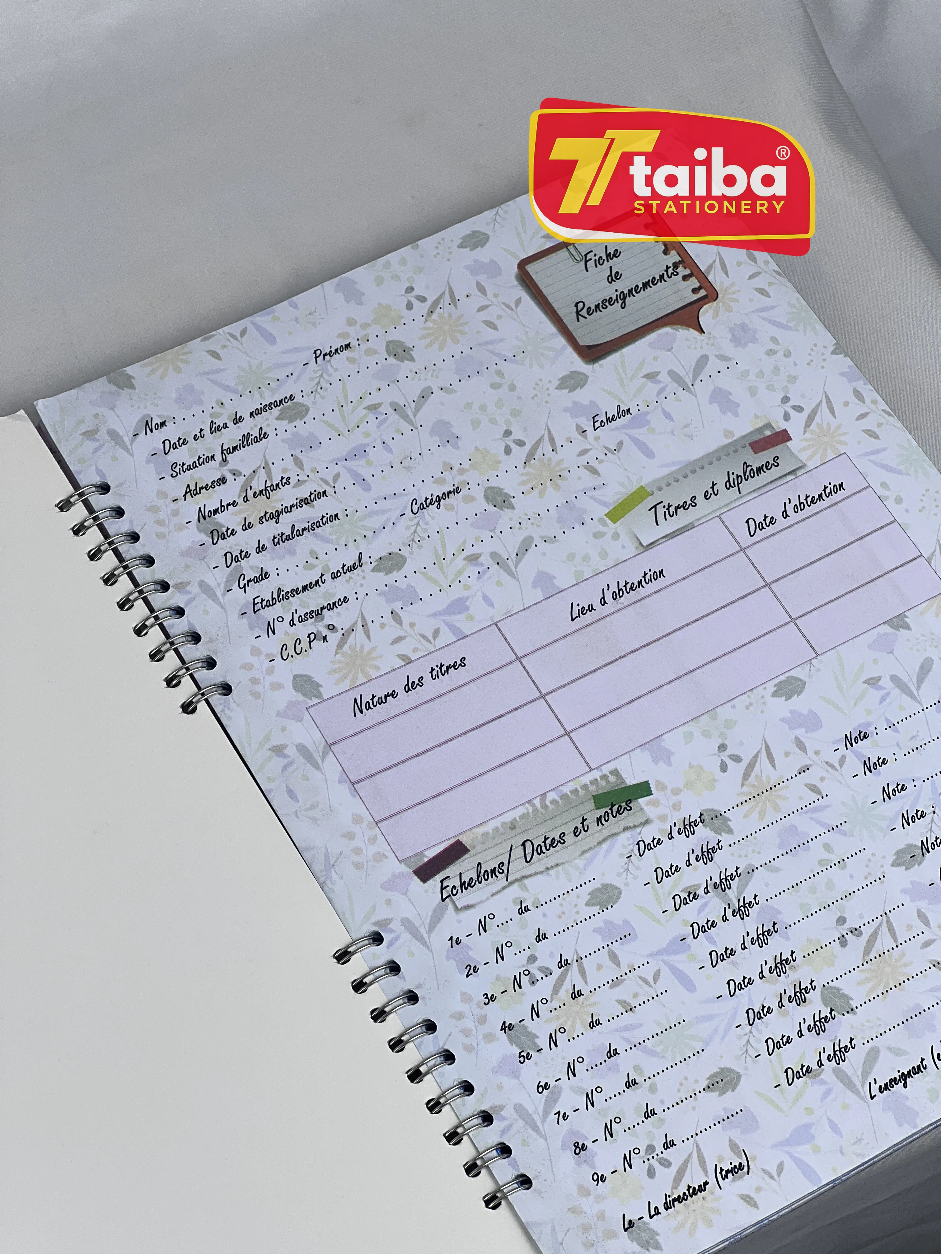 L'EMPREINTE DE L'ENSEIGNANT CAHIER JOURNAL PRIMAIRE ELBASMA
