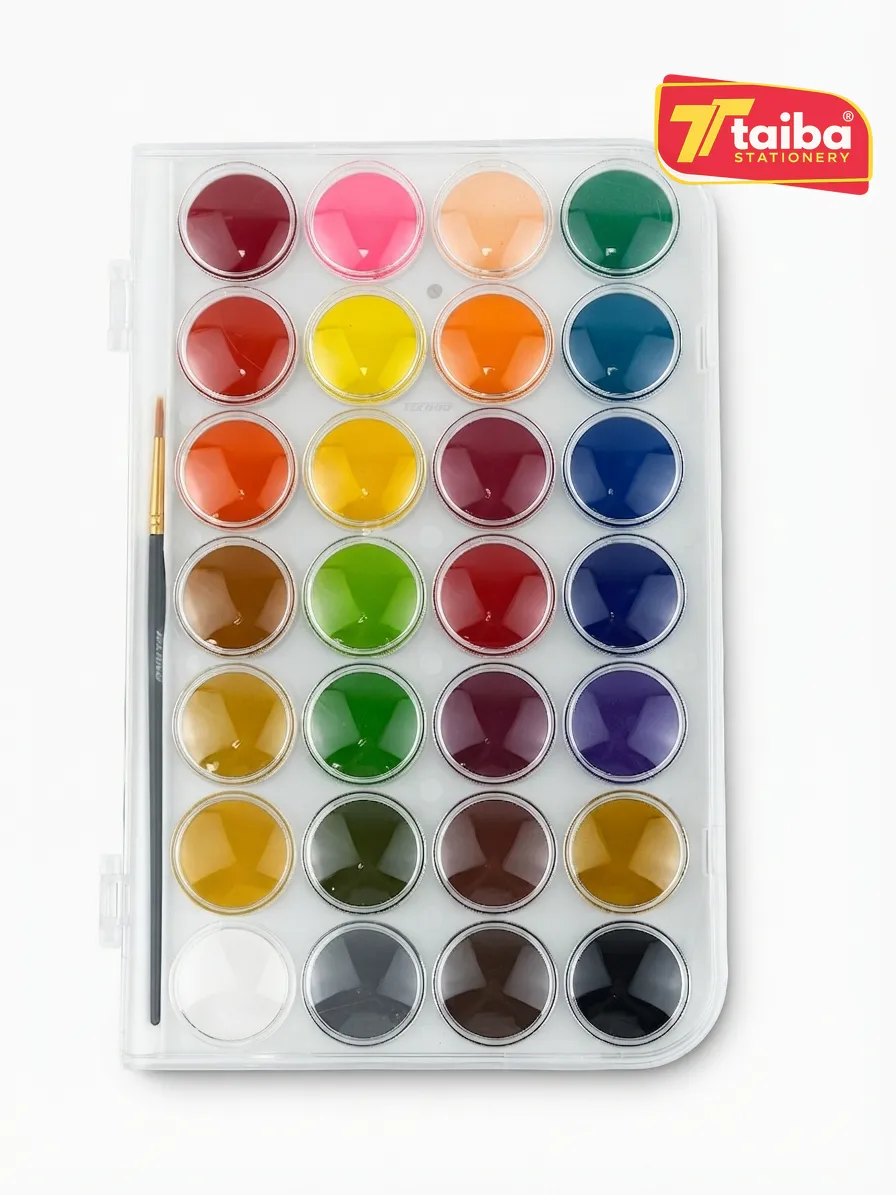 AQUARELLE BUBBLES COLORS 28 PASTILLES 28MM+PINCEAU TCHNO 7102