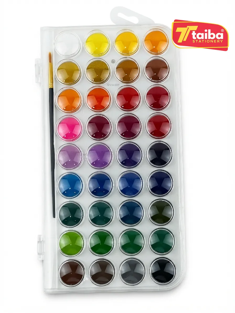 AQUARELLE BUBBLES COLORS 36 PASTILLES 23MM+PINCEAU TCHNO 7104