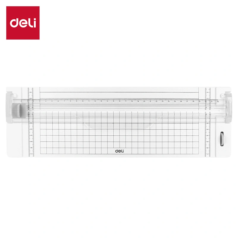 قطاعة ورق بعجلات (5FS 70غ/أ4/A5370*115*20مم/ABS ابيض RF 14125 DELI