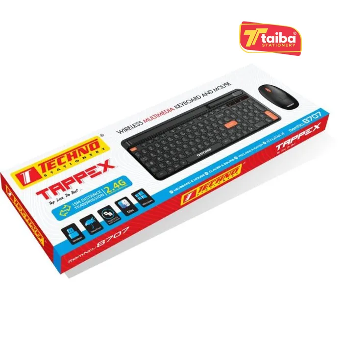 CLAVIER ET SOURIS S-FIL TAPPEX NOIR TCHNO 8707