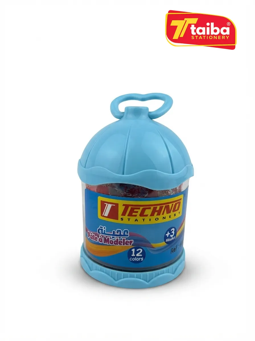 PATE A MODELER EN POT 12 COULEURS+3 MOULES TCHNO 6946