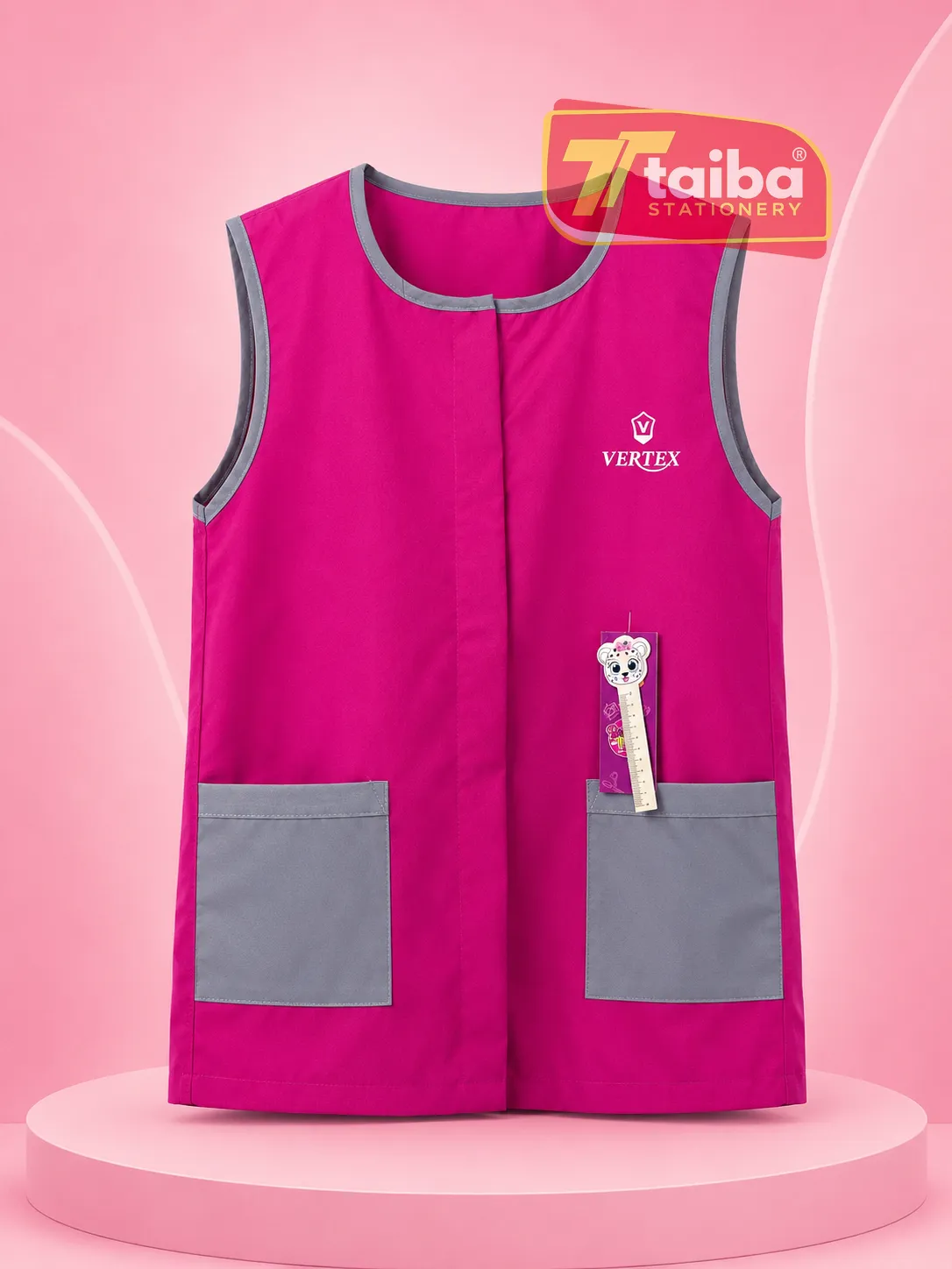 TABLIER ROSE POUR FILLE PRIMAIRE OVER SIZE 6-8-10 ANS RS079